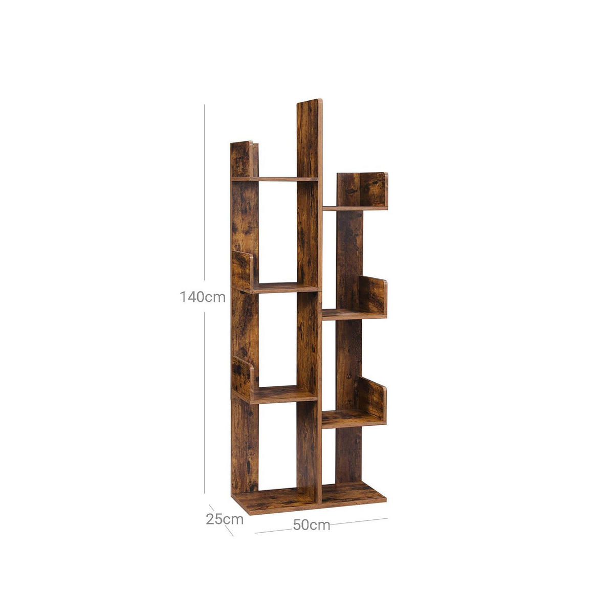STANDREGAL BÜCHERREGAL - Braun, Holzwerkstoff (25/140/50cm) - Hansiro