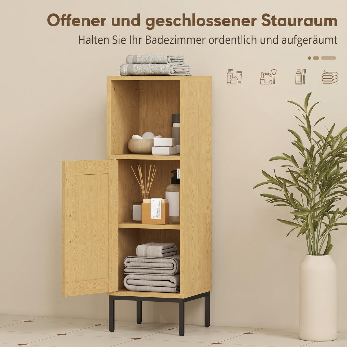 MEHRZWECKSCHRANK Naturfarben 30.0/30.0/94.0 cm - Naturfarben, Holzwerkstoff (30/94/30cm)
