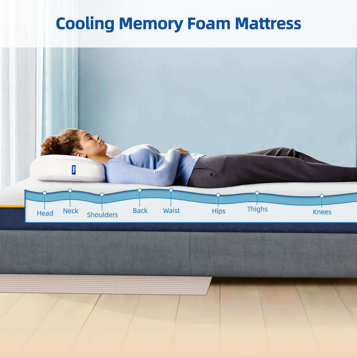 MATRATZE 160x200 – 20 cm Höhe – Komfort Schaumstoffmatratze – abnehmbarer Sternbezug - Blau, Textil (160/200cm) - Rattrix