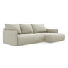 ECKSOFA mit Schlaffunktion Strukturstoff Stoff Beige - Beige/Creme, Kunststoff/Textil (240/148cm) - Makamii