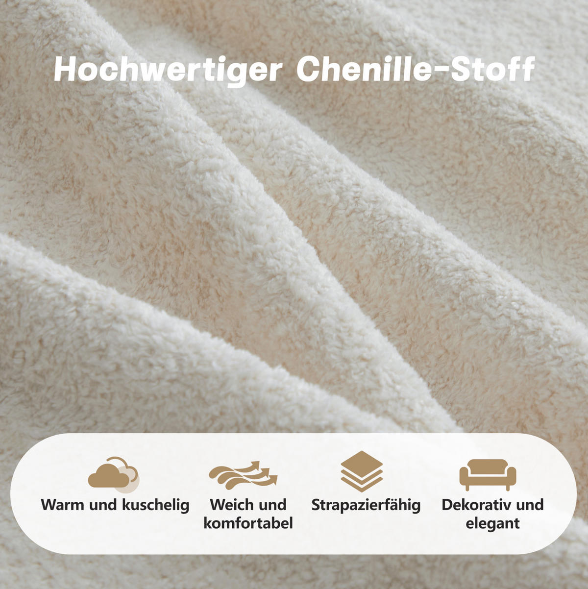 MODULARES 2-Sitzer-Sofa mit Wellenform, tiefer Sitzfläche und beweglichem Armlehnenkissen, Samt, Beige - Beige, Textil (192/70/98cm) - Redom