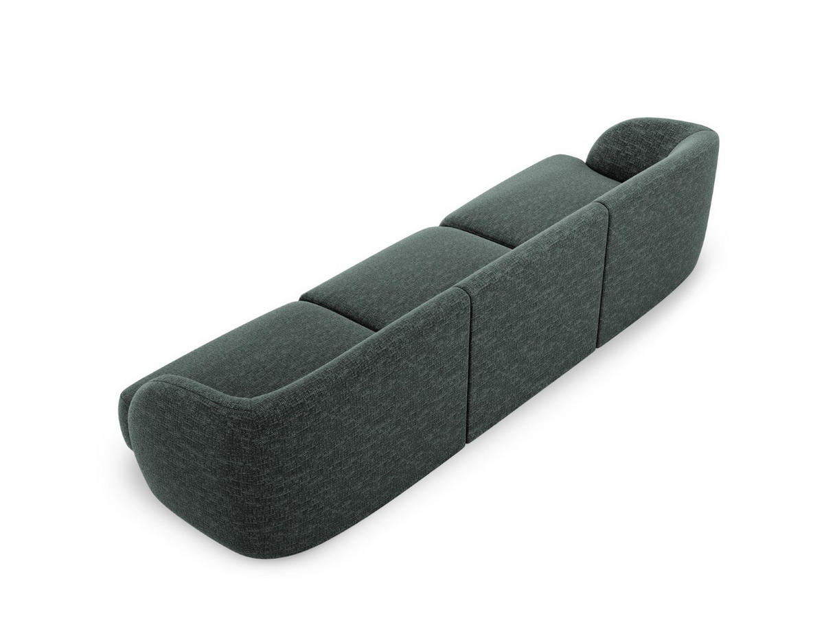 SOFA Miley aus Chenille-Stoff petrol 3 Sitzplätze - Petrol, Textil (90/70/255cm) - Micadoni