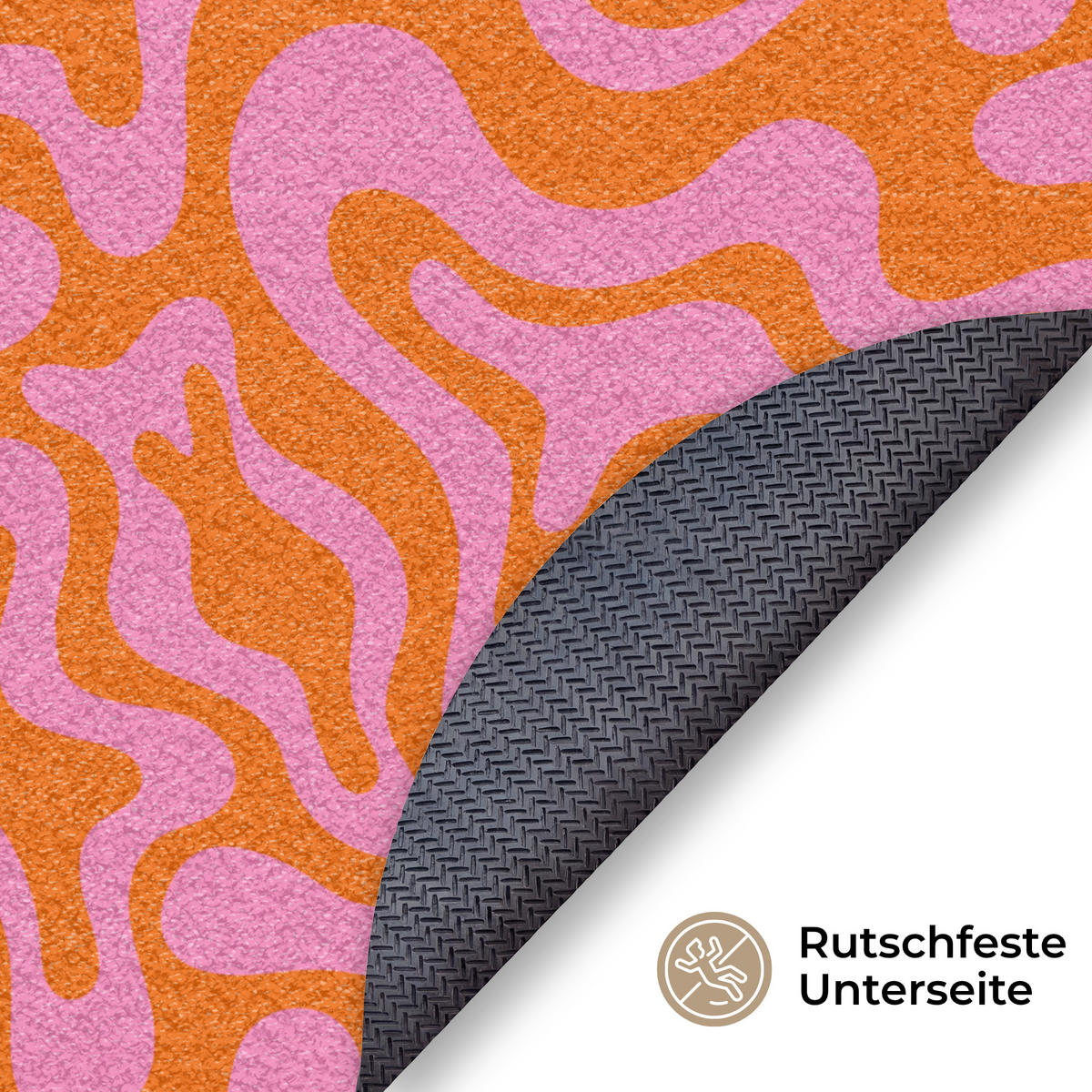 ROHOŽKA Vzor - růžová - oranžová - abstraktní - moderní 90x90 cm - růžová, textil/umělá hmota (90/0.4cm) - MuchoWow