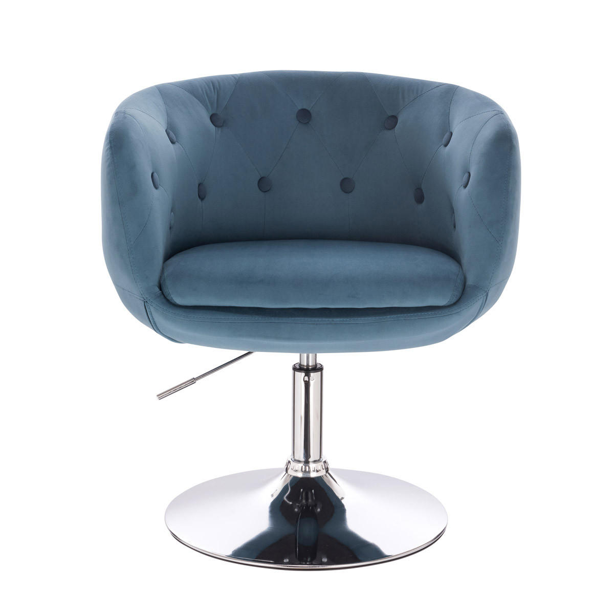 COCKTAILSESSEL PANAMA Samt Blau - Blau/Silberfarben, Textil (55/78/61cm) - SVITA