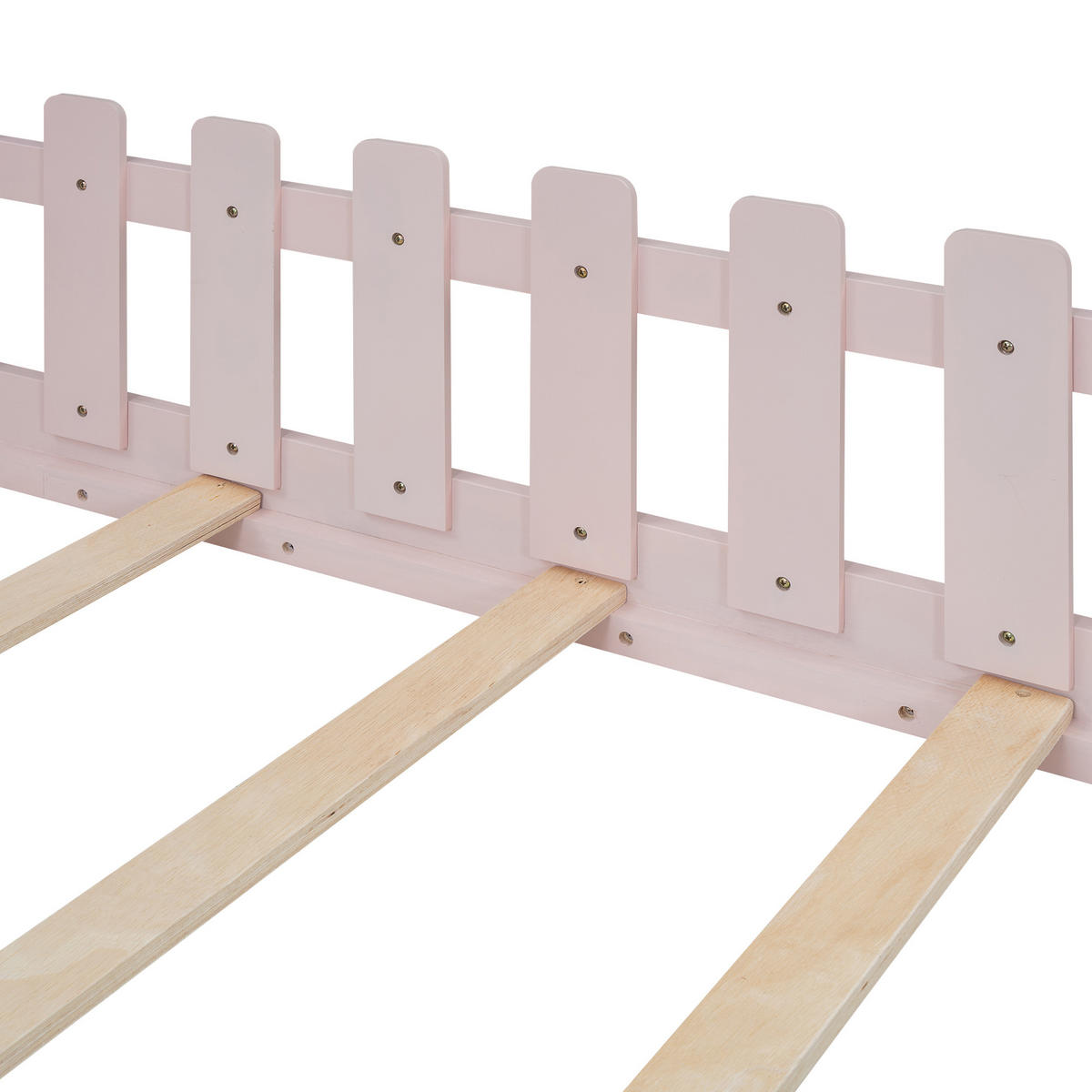 KINDERBETT 90/200 cm Rosa Hausform aus Kiefer und MDF - Rosa, Holz (90/200cm) - OKWISH