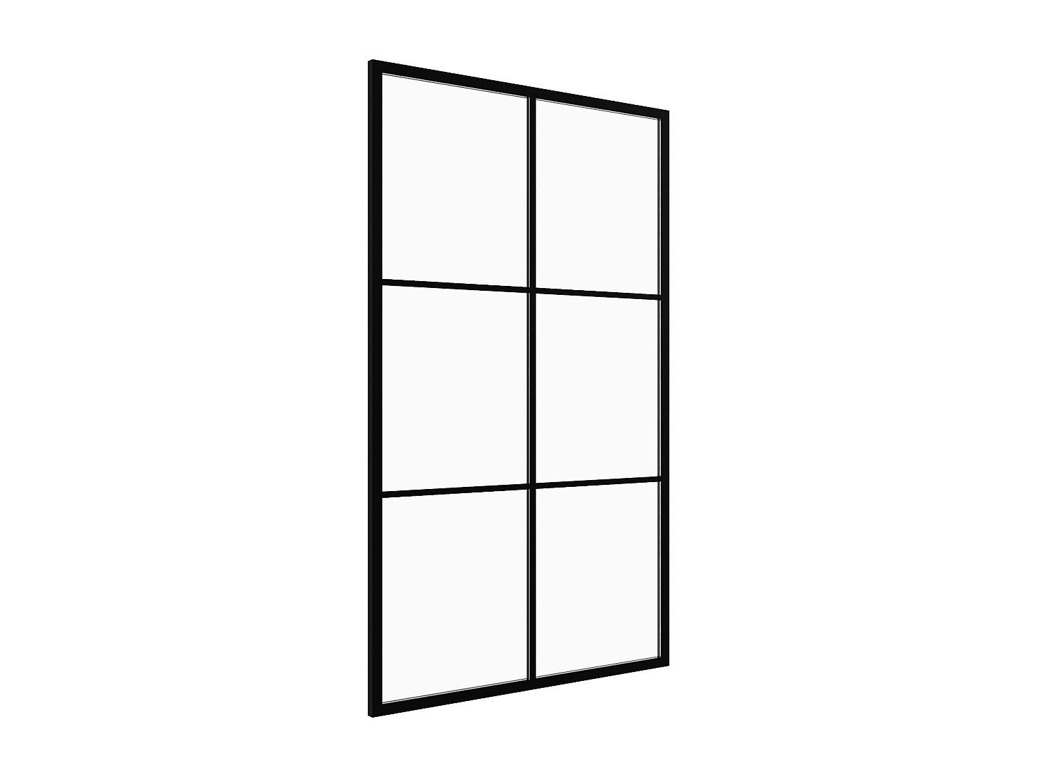 DUSCHWAND für italienische Dusche - Siebdruck - Schwarz matt - 120 x 200 cm - VENTANITA - Schwarz, Glas (120/200cm) - Vente-Unique