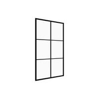 DUSCHWAND für italienische Dusche - Siebdruck - Schwarz matt - 120 x 200 cm - VENTANITA - Schwarz, Glas (120/200cm) - Vente-Unique