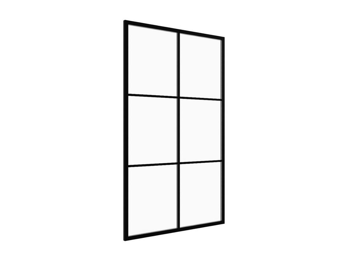 DUSCHWAND für italienische Dusche - Siebdruck - Schwarz matt - 120 x 200 cm - VENTANITA - Schwarz, Glas (120/200cm) - Vente-Unique