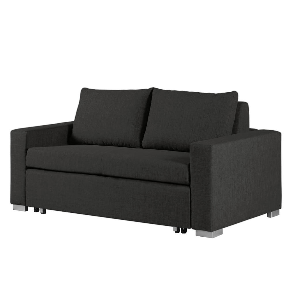 SCHLAFSOFA - Silberfarben/Schwarz, Textil (173/90/90cm) - home24