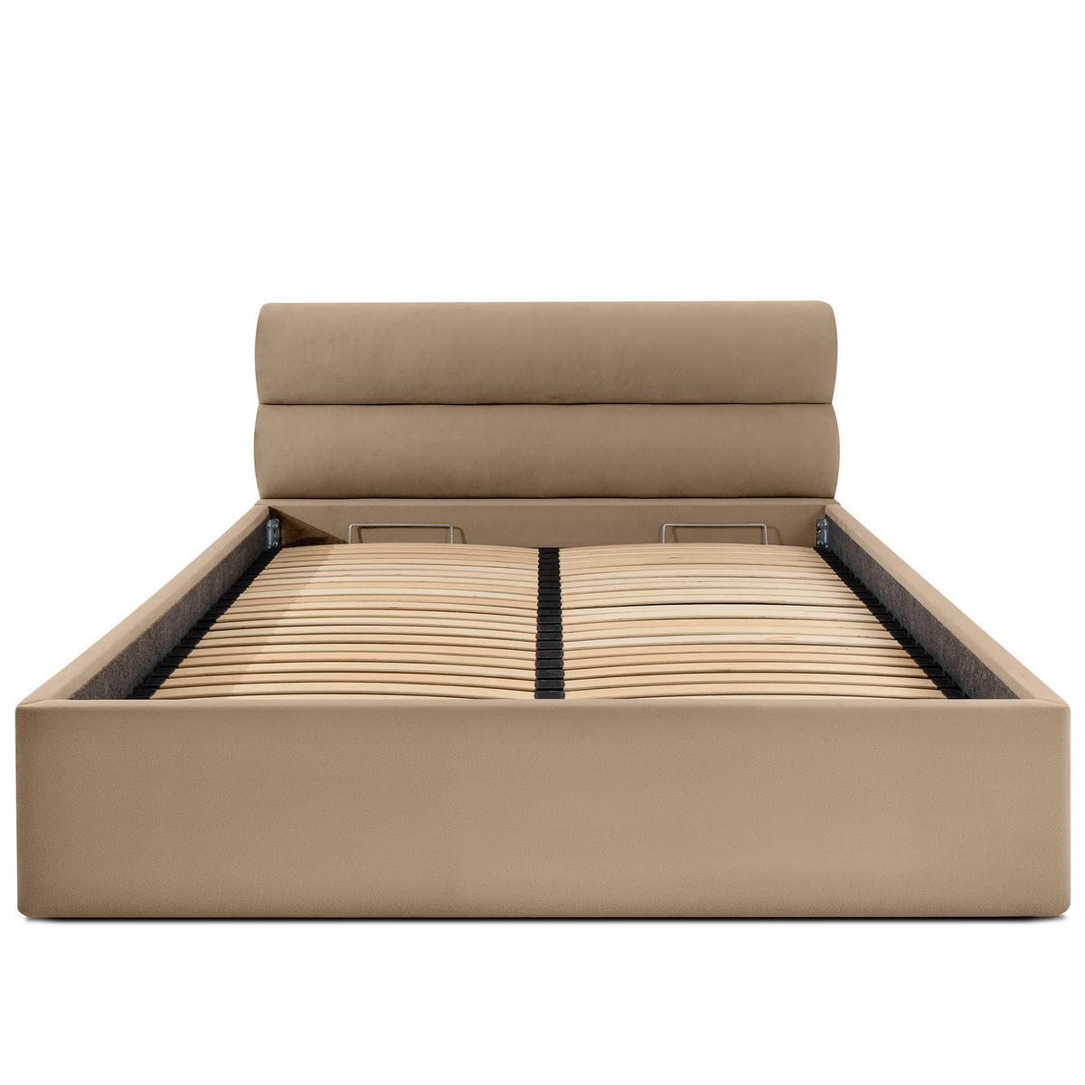 POLSTERBETT LUNEO - Beige/Schwarz, Holz/Holzwerkstoff (162/204cm) - KONSIMO®