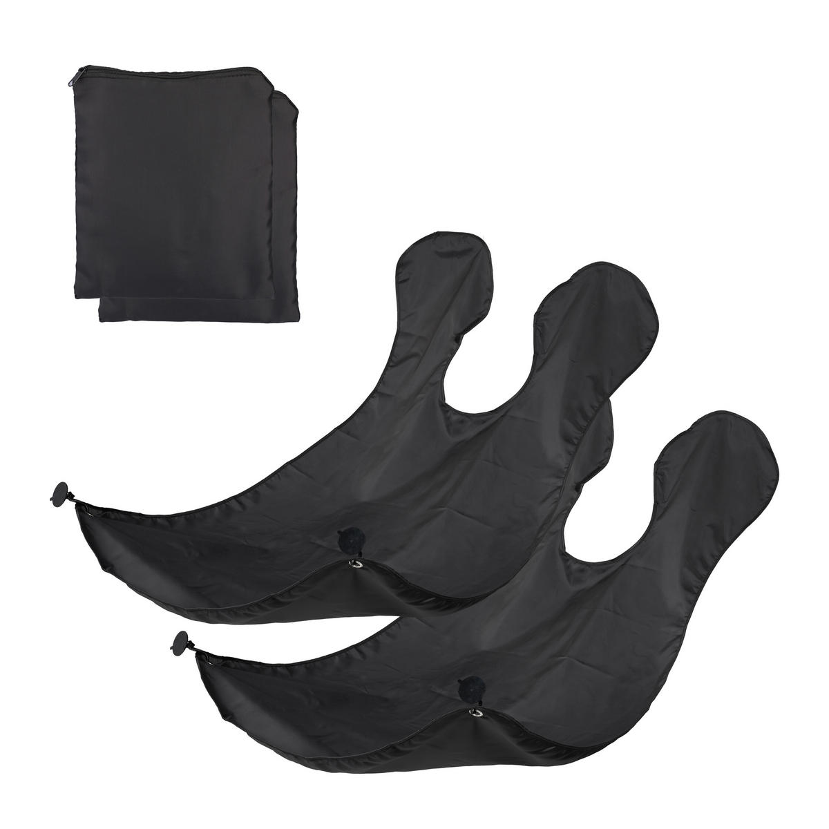 2XBARTSCHÜRZE - Schwarz, Kunststoff/Textil (70/125/0.3cm) - Relaxdays
