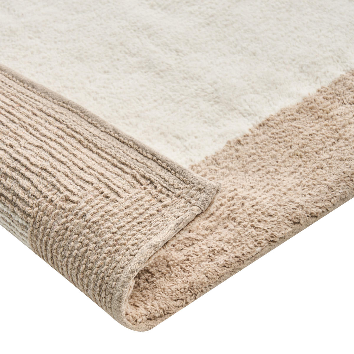 KOUPELNOVÁ PŘEDLOŽKA Hnědá/Béžová 60/90 cm Bavlna Kabri - hnědá/béžová, textil (60/90cm) - Beliani