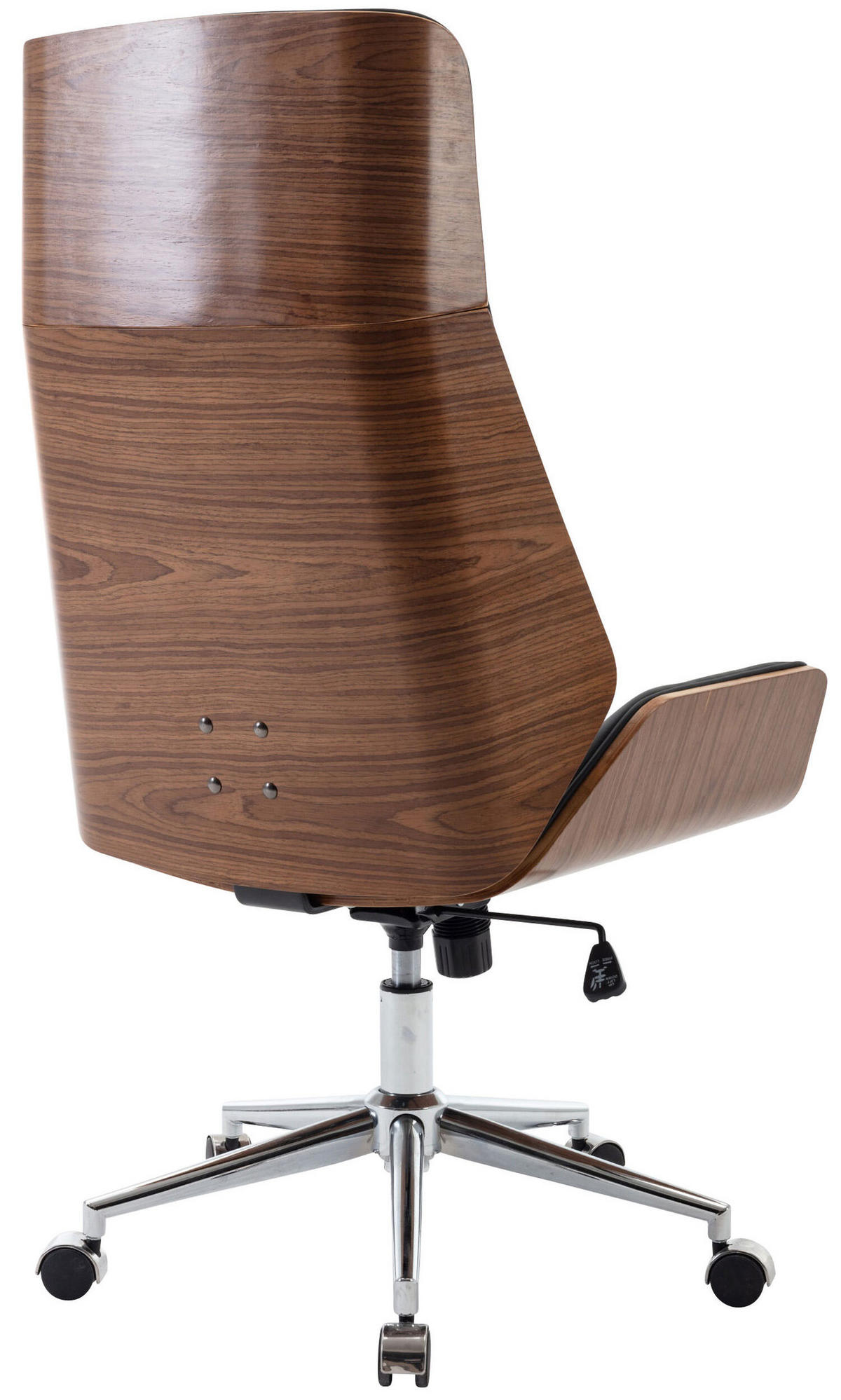 BÜROSTUHL Bredow, Kunstleder Walnuss/Schwarz - Schwarz, Textil/Metall (60/121/63cm) - TPFLiving