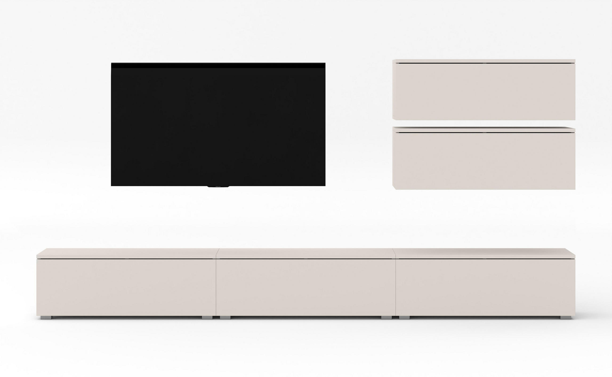 WOHNWAND Loriano V Beige Kaschmir 300/104,5/32 cm – Hängend und Stehend - Beige, Holzwerkstoff/Kunststoff (300/104.5/32cm) - AX Living