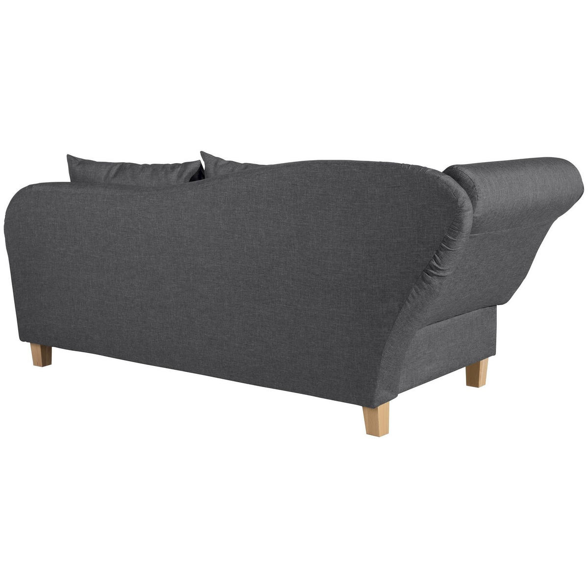 RECAMIERE mit Armteil links klappbar Katia Bezug Flachgewebe Buche natur / graphit - Grau, Kunststoff (190/82/88cm) - 58aufmkessel