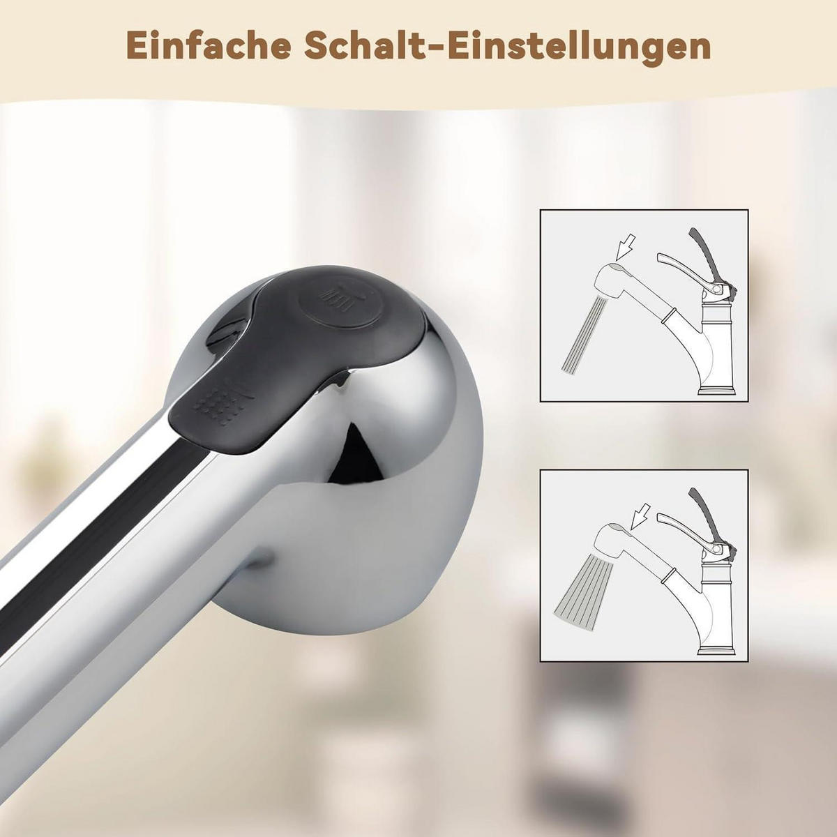 KÜCHENARMATUR Brausekopf Chrom 2 Strahlarten - Silberfarben, Metall (2/2/2cm)
