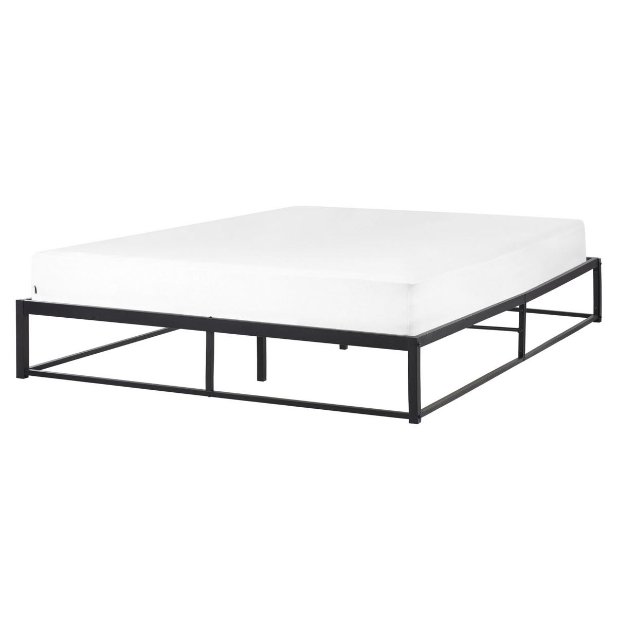 BETT mit Lattenrost 160x200 cm Schwarz Viry - Schwarz, Metall (160/200cm) - Beliani