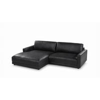 ECKSOFA MARLIN Schwarz Lederfaserstoff - Schwarz, Leder/Kunststoff (262/168cm) - KAWOLA