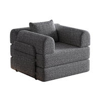 SCHLAFSOFA, Chenille 2-in-1 mit Armlehnen-Staufach & Stahlrahmen, 94/181,6/49,5 cm, Grau - Grau, Textil (94/49.5/181.6cm) - Redom