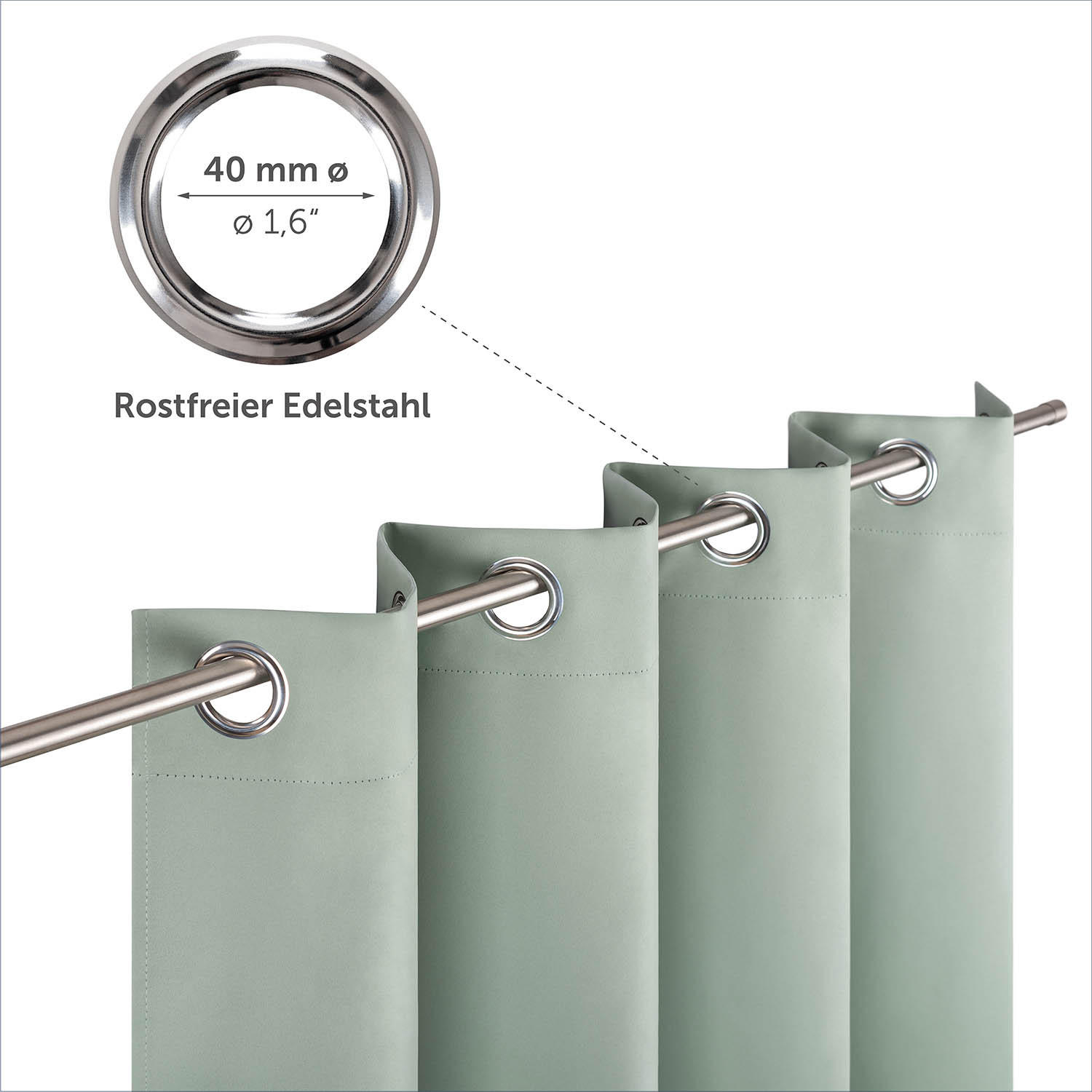 VERDUNKLUNGSVORHÄNGE Emelie 132/215 cm,2er-Set, mit Hitze- und Kälteschutz,Grün - Grün, Kunststoff (132/215cm) - Blumtal