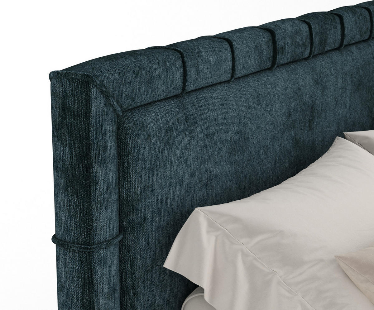 BOXSPRINGBETT Rosabel Dunkelgrün 160/200 cm mit Matratze und Topper - Dunkelgrün/Schwarz, Holz/Holzwerkstoff (160/200cm) - Maison de Reve