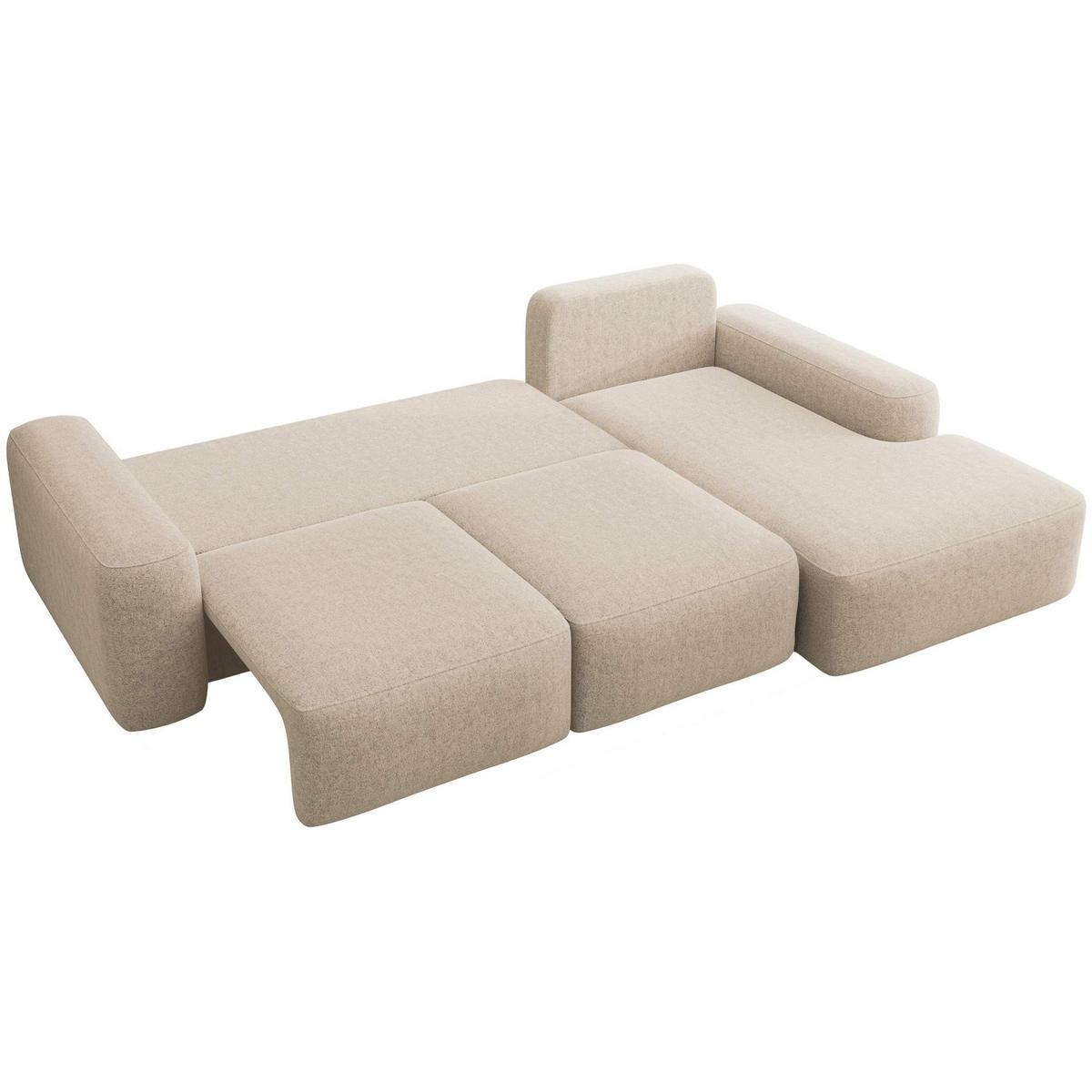 ECKSOFA Carnos mit Ballkissen, Beige Chenille, rechtsseitig - Beige/Schwarz, Kunststoff/Textil (162/264cm) - Selsey