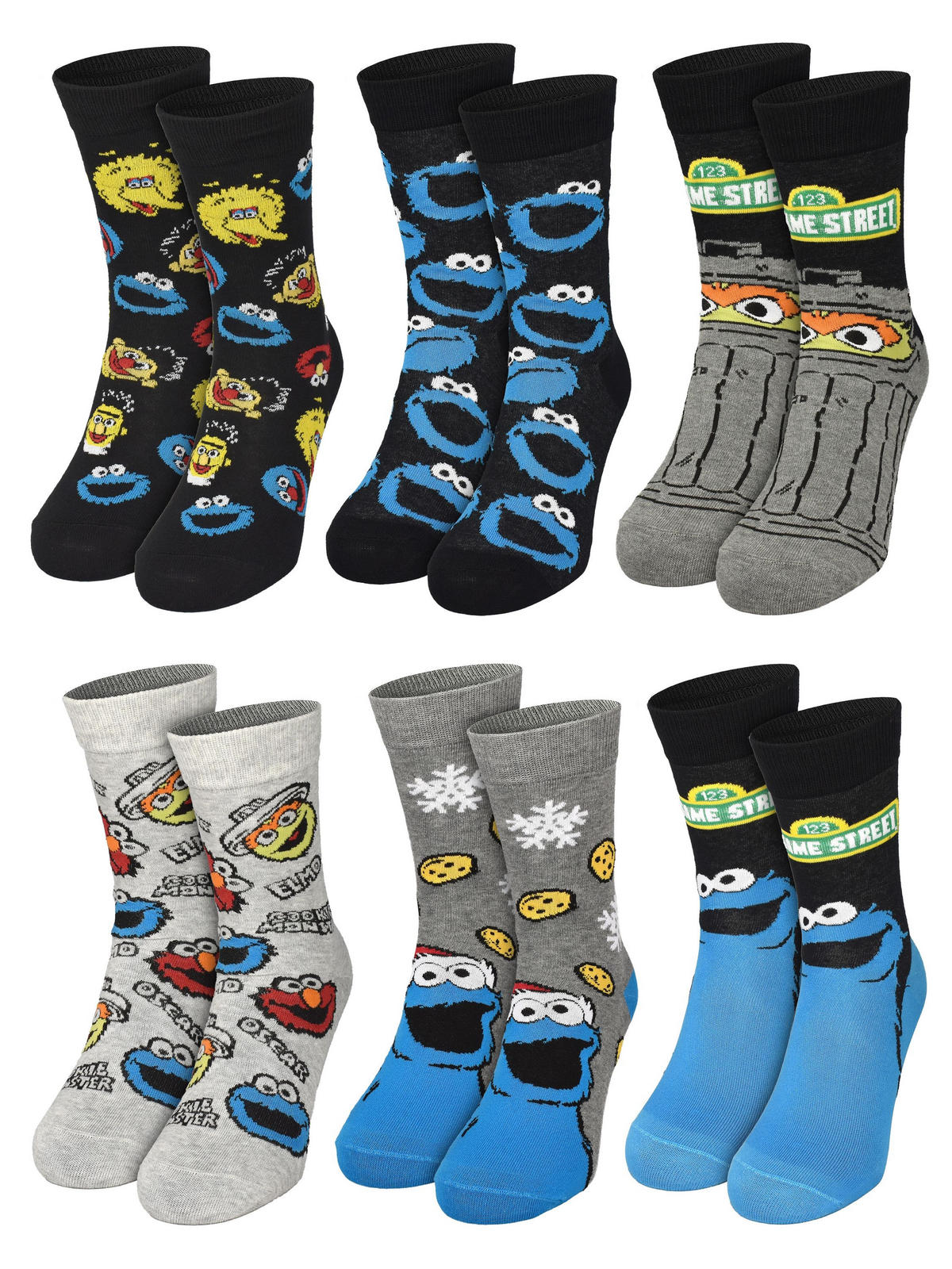 ADVENTSKALENDER Sesamstraße mit 12 Paar Socken Größe 40-45 - Multicolor, Textil (37/5/26.5cm) - United Labels