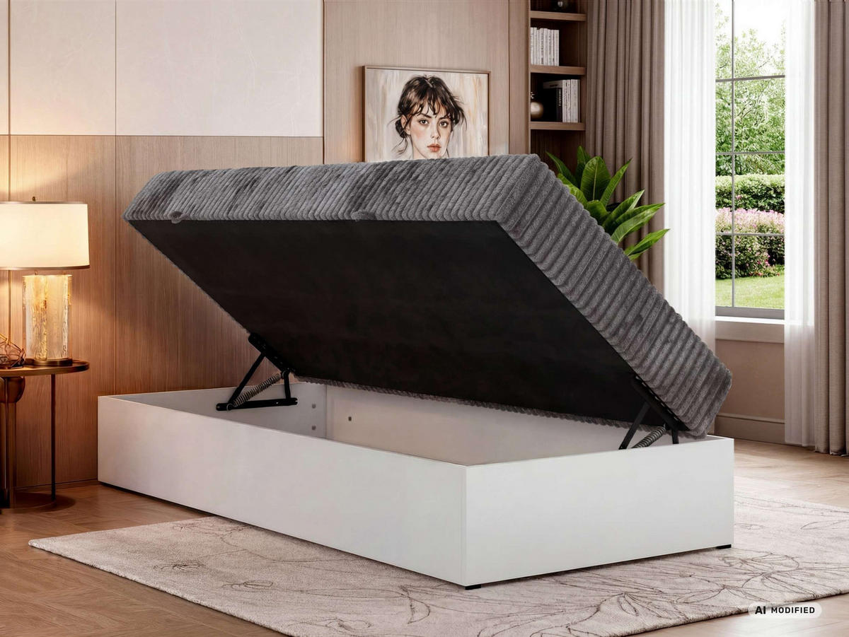 AMERICKÁ POSTEĽ TRAVIT ZERO 90 90/200 - Sivá Manšester - Topper T25 - H4 (tvrdý) - čierna/sivá, textil/plast (90/200cm) - MKS