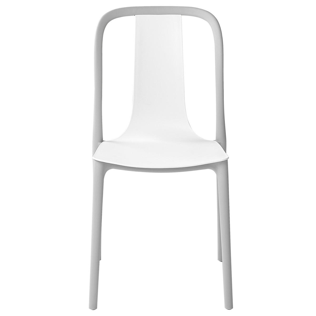 GARTENSTUHL 4er-Set Kunststoff weiß/grau Spezia - Weiß/Grau, Kunststoff (42/89/49cm) - Beliani