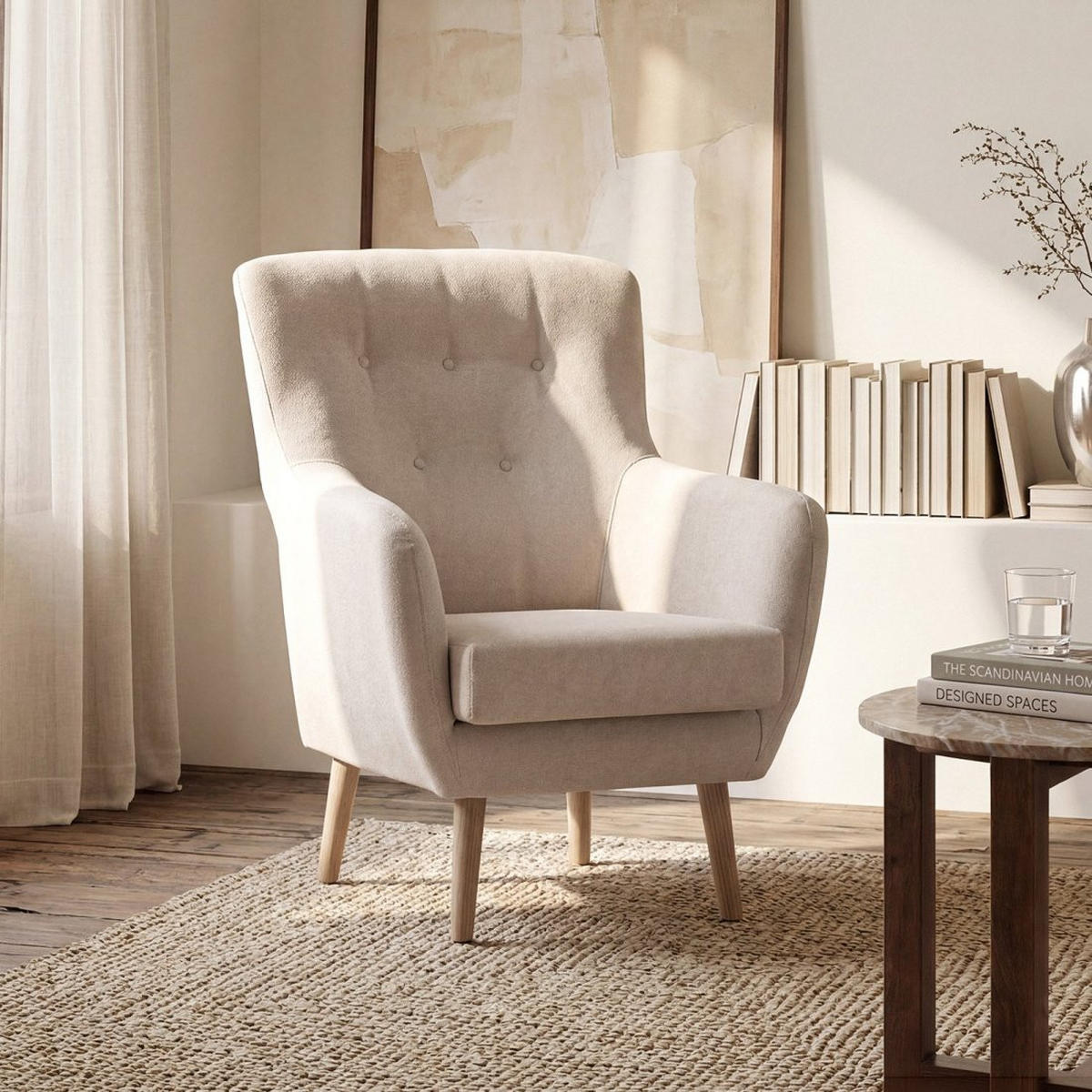 LESESESSEL Astrid Beige 73 cm x 100 cm - Beige, Textil (73/100/83cm) - Klast Home