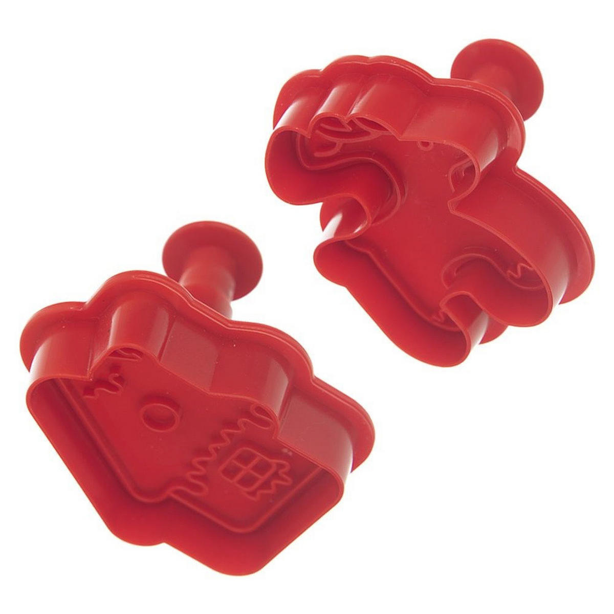 AUSSTECHFORMEN-SET Weihnachten Stempel 4-teilig Rot - Rot, Kunststoff (5/5/6.5cm) - Orion 