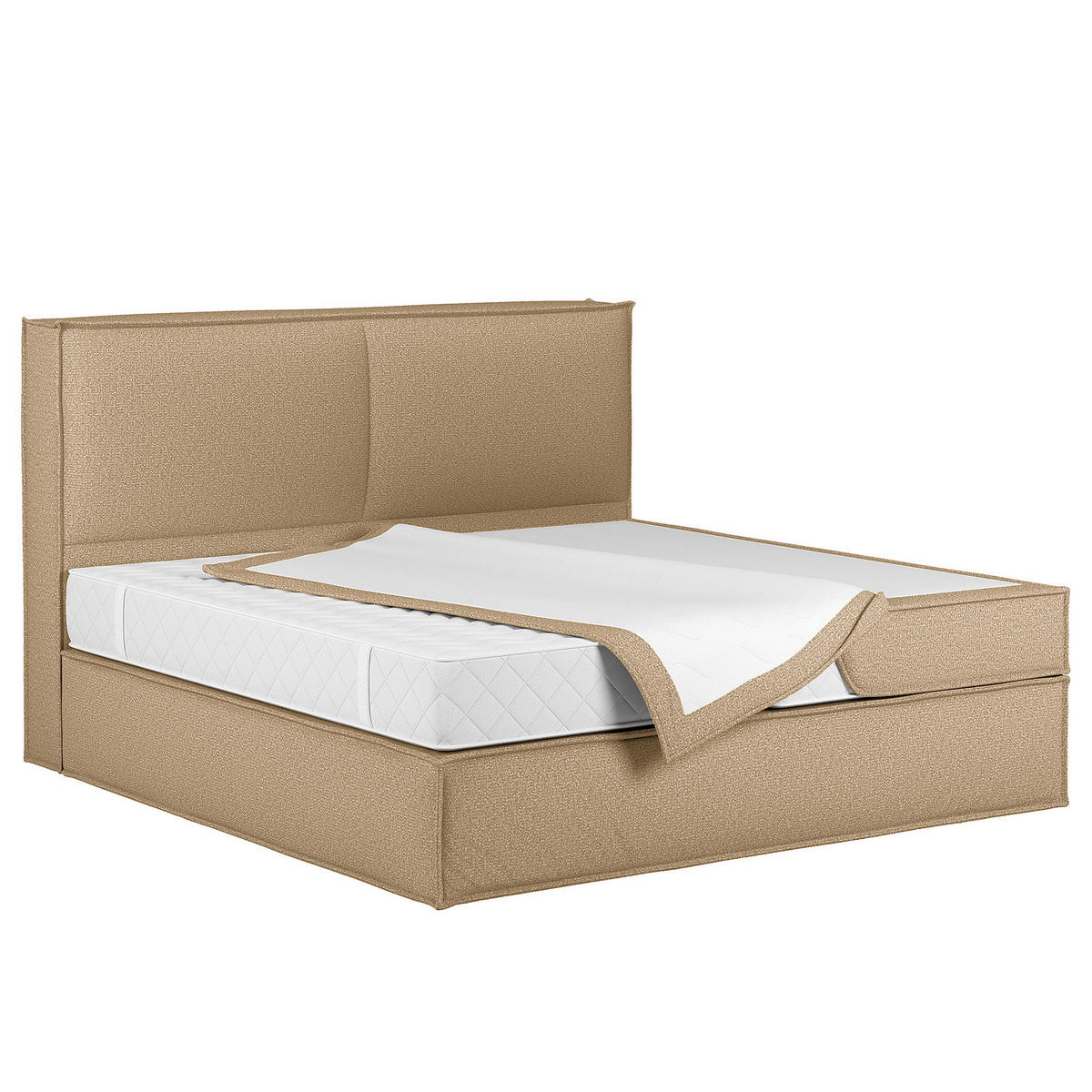 BOXSPRINGBETT mit Kopfteil - Premium - Beige, Textil (180/200cm) - home24
