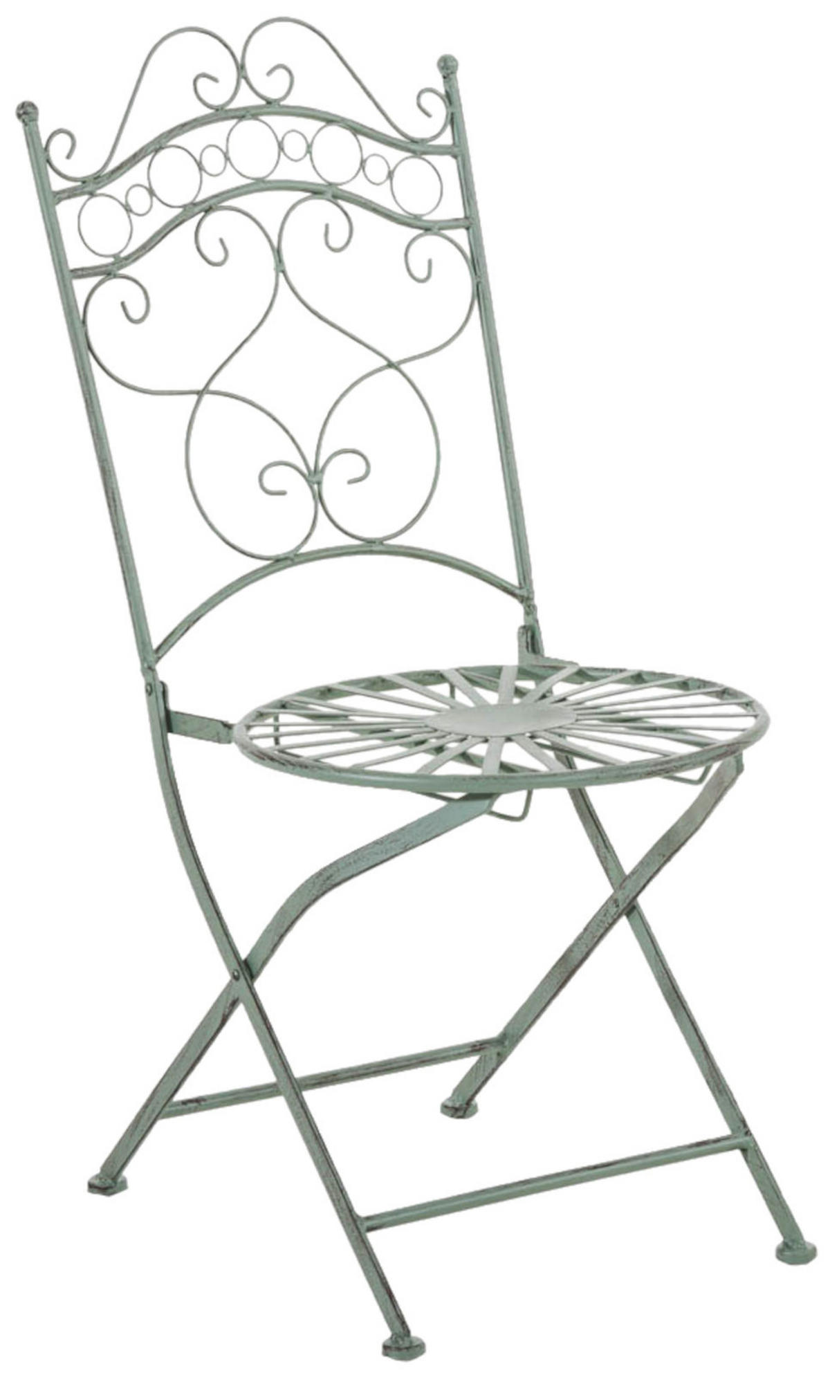 GARTENKLAPPSTUHL 2er Set Metall antik-grün - Grün, Metall (40/92/50cm) - CLP
