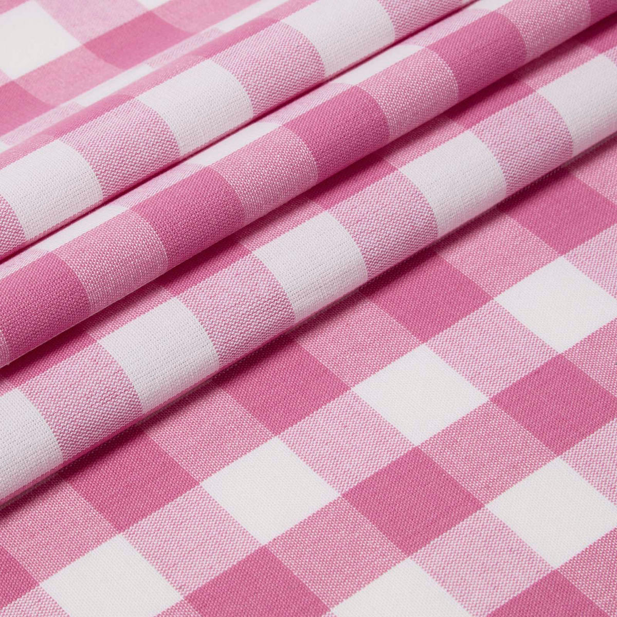 BAUMWOLLSTOFF Meterware pink-weiß kariert, 150 cm - Pink, Textil (150/100cm) - Homescapes