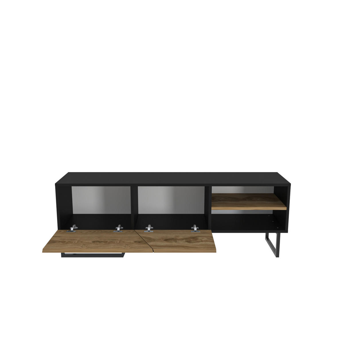 TV-ELEMENT Denasse Schwarz Braun - Eichefarben/Schwarz, Holzwerkstoff (150/50.5/35cm) - Decorotika