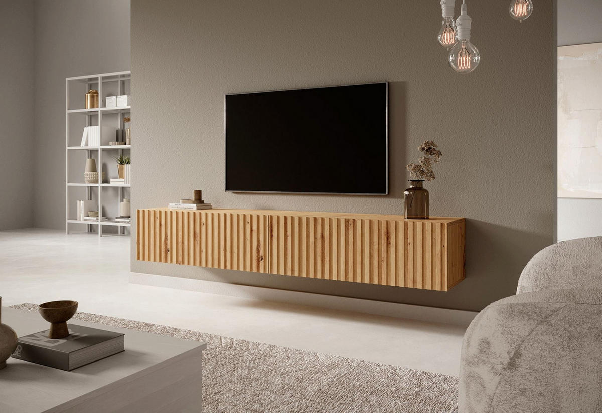 TV stolík Telire dub 175/30/32 cm - dub artisan, kompozitné drevo (175/30/31.6cm) - Selsey