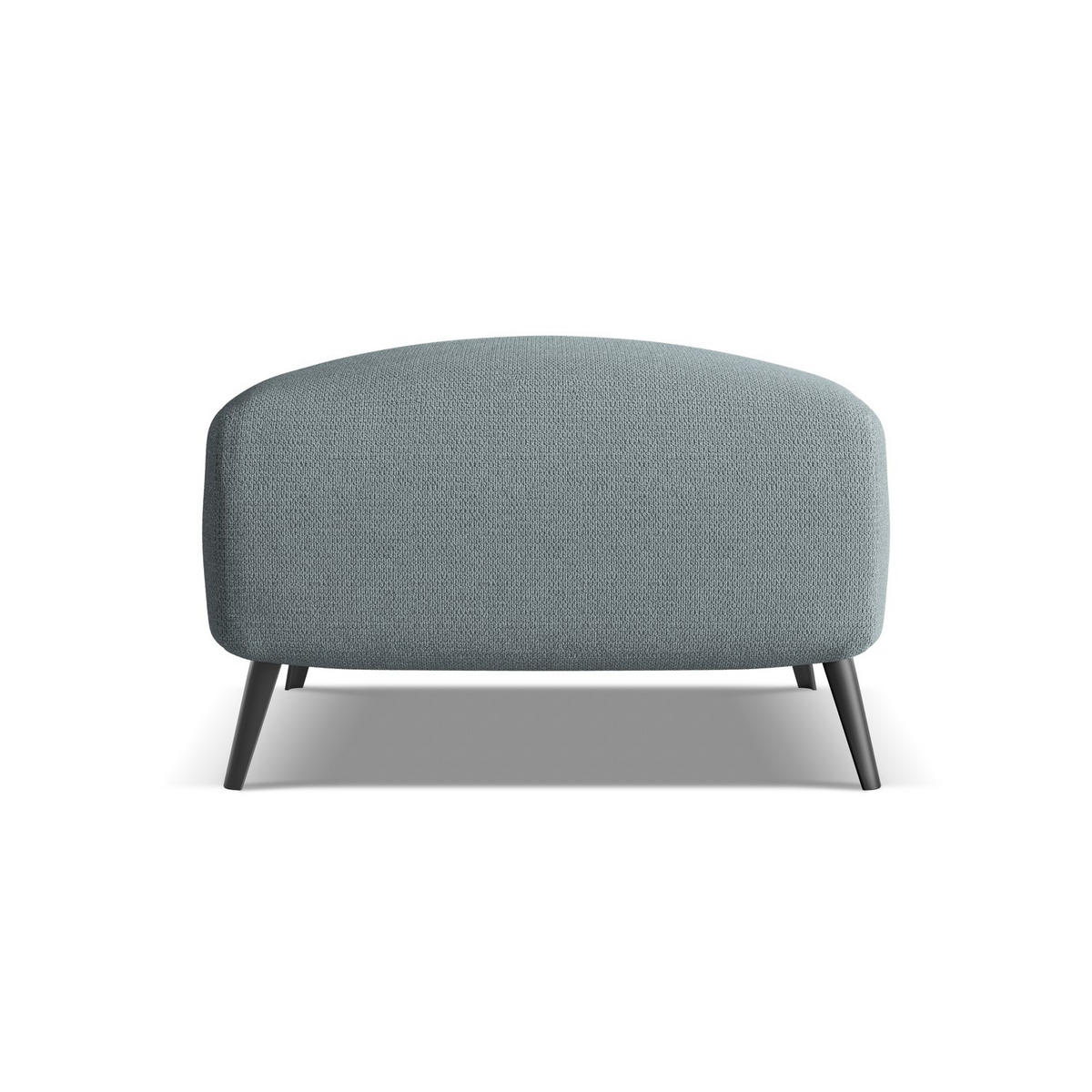 POUF Chenille Stoff Blau - Blau/Blaugrau, Textil/Metall (65/44/65cm) - LaMiaSofa