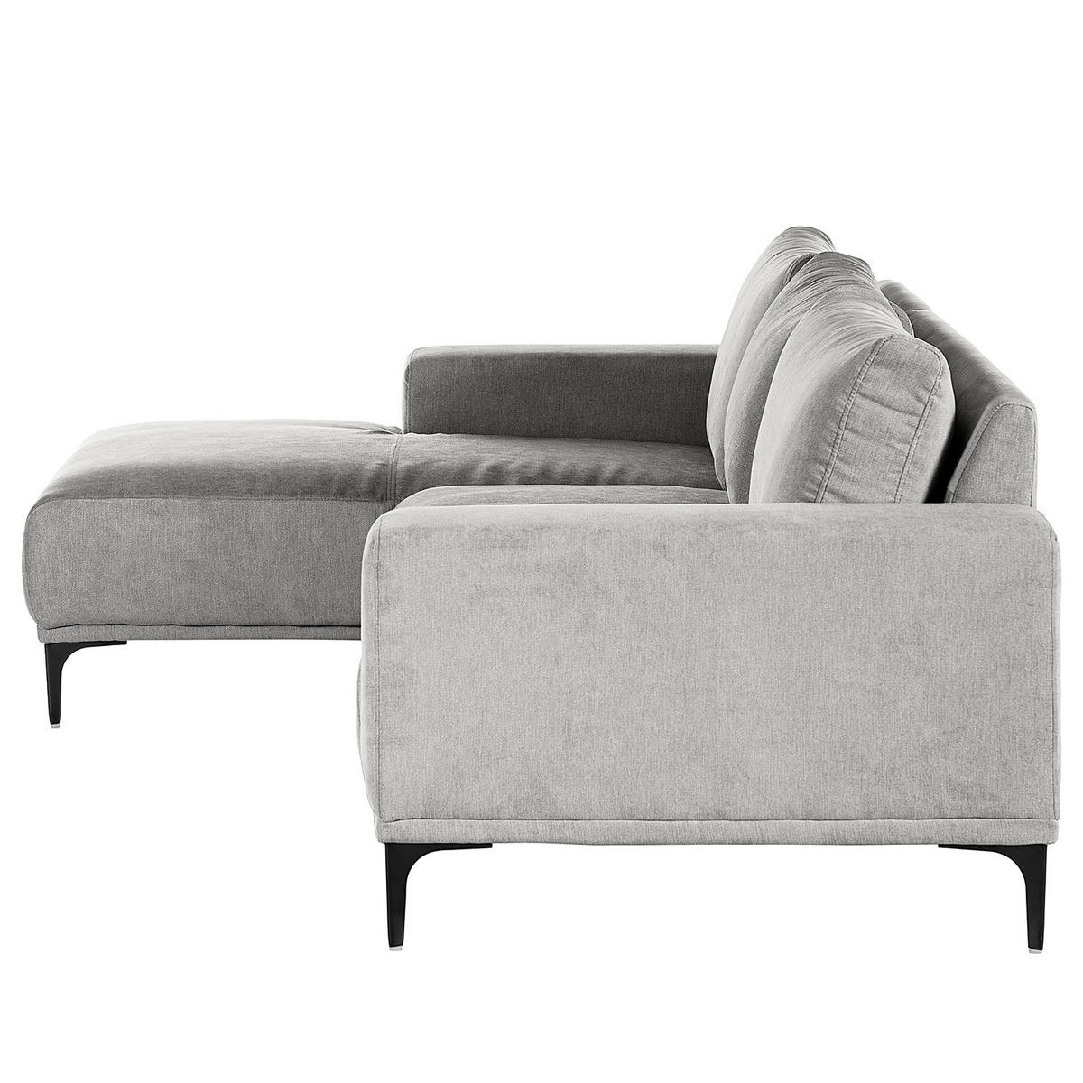 ECKSOFA - Grau, Textil/Metall (244/150cm) - home24