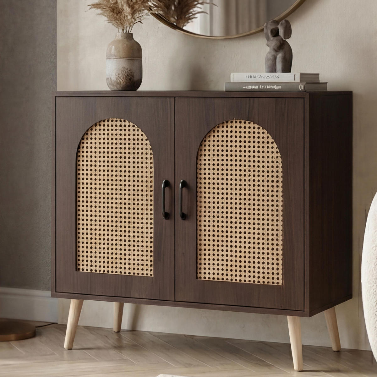 KOMODA Tmavě hnědá - tmavě hnědá, dřevo (80/79/40cm) - MCW