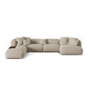 MODULARES-PANORAMASOFA links Martina aus strukturiertem Stoff leichtes beige 5 Sitzplätze - Creme, Textil (280/75/406cm) - Micadoni