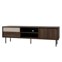 TV-MÖBEL Astra Dunkles Holz und Kaschmir - Beige, Holzwerkstoff (180/55/40cm) - Petits-meubles