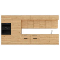 KÜCHENZEILE 360 cm - Langen K72-M360 in Artisan Eiche - Schwarz/Eiche Artisan, Holz/Metall (360/248/58cm)