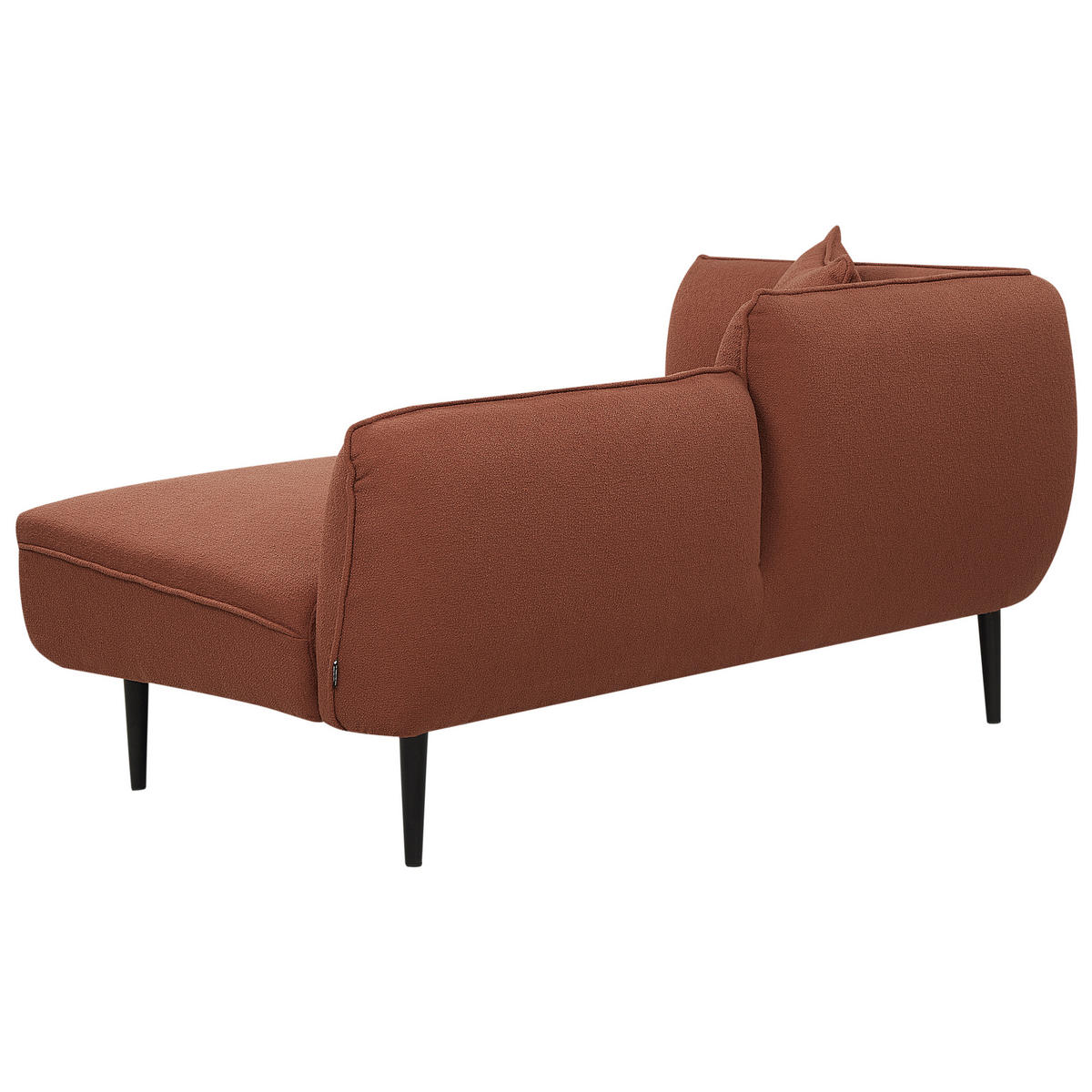 ČALOUNĚNÉ LEHÁTKO CHAISE LONGUE LEVOSTRANNÉ Bouclé Tmavě červené Chevannes - černá/tmavě červená, textil (138/74/77cm) - Beliani