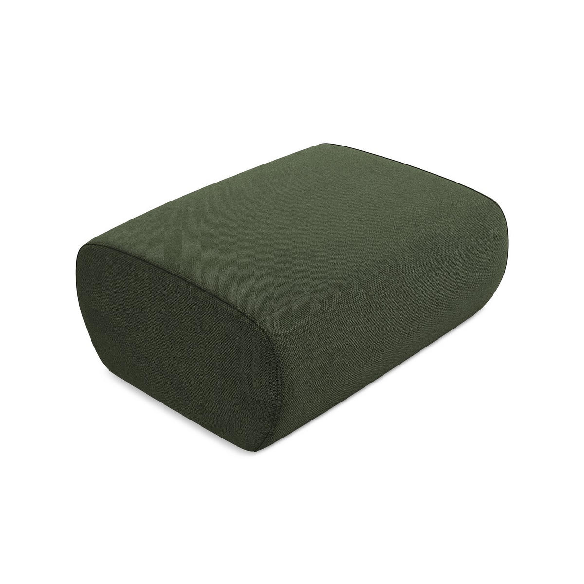 POUF Strukturstoff Stoff Grün - Schwarz/Olivgrün, Kunststoff/Textil (102/40/62cm) - LaMiaSofa