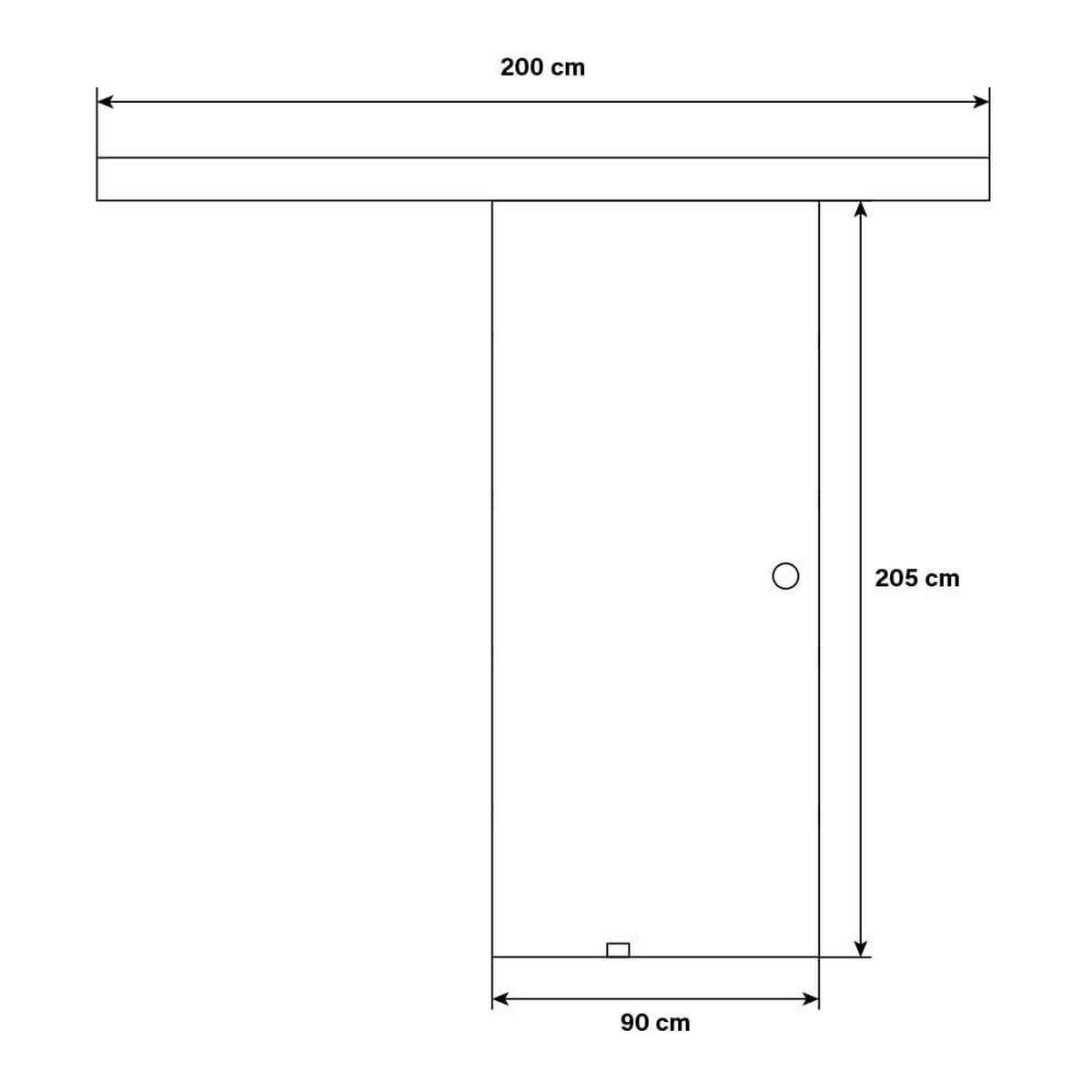 SCHIEBETÜR SAPHIR - Milchglas, 205 x 90 cm - Transparent, Glas (90/205/0.8cm) - Home Deluxe