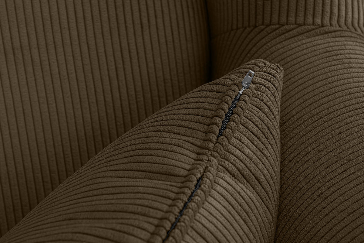 OHRENSESSEL STRALIS inklusive dekorativem Kissen, braun - Graubraun, Textil (82/108/80cm) - KONSIMO®