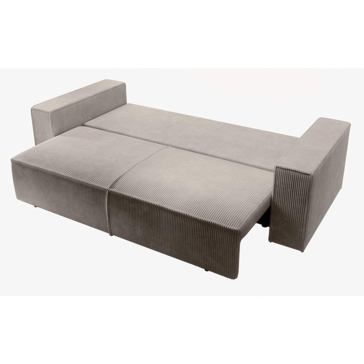 SCHLAFSOFA Farese Beige Cordbezug - Beige/Schwarz, Kunststoff/Textil (257/85/102cm) - Selsey
