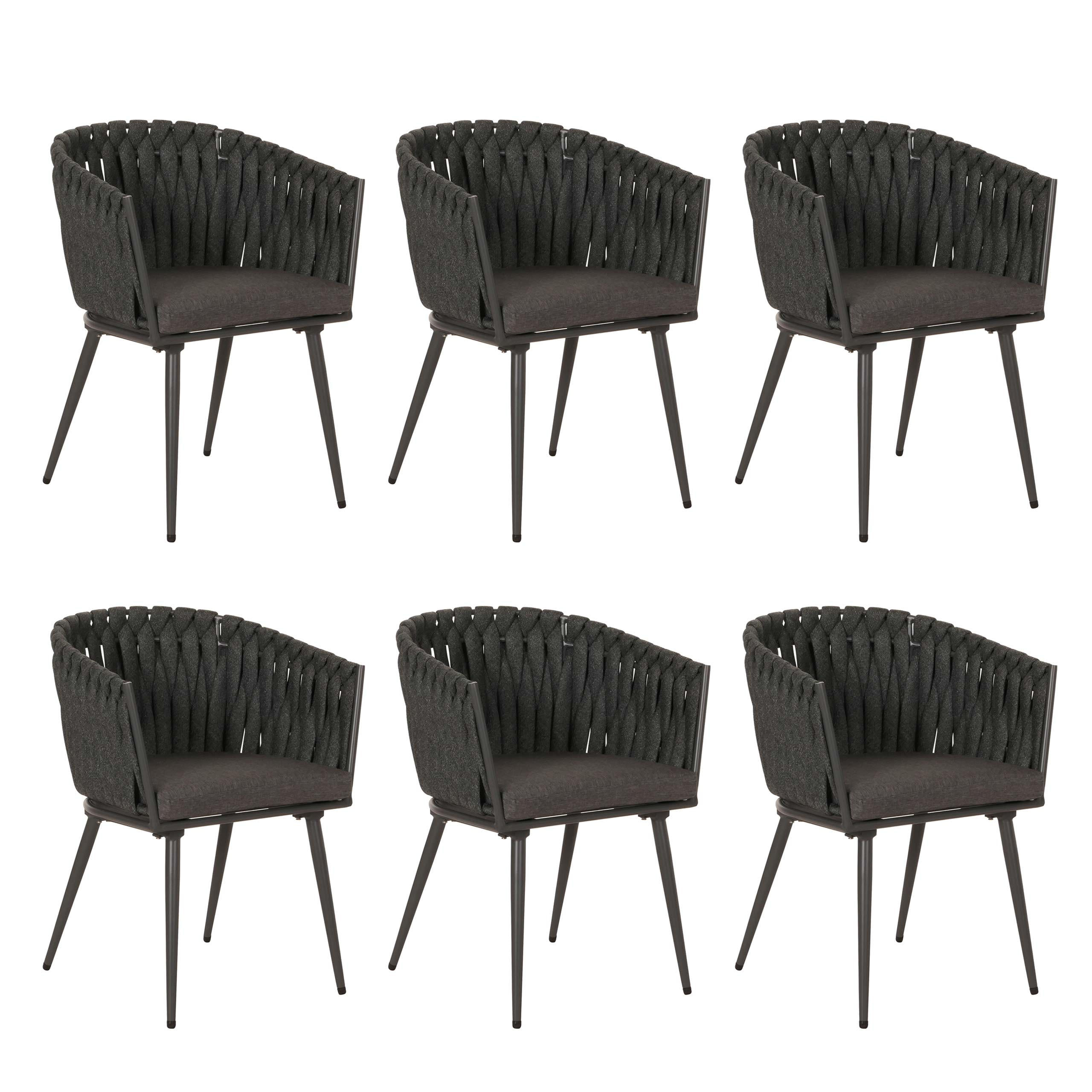ESSZIMMERSTUHL Anthrazit, Grau 6er-Set - Anthrazit/Grau, Textil (61/82/57cm) - MCW