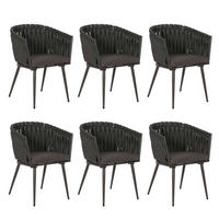 ESSZIMMERSTUHL Anthrazit, Grau 6er-Set - Anthrazit/Grau, Textil (61/82/57cm) - MCW