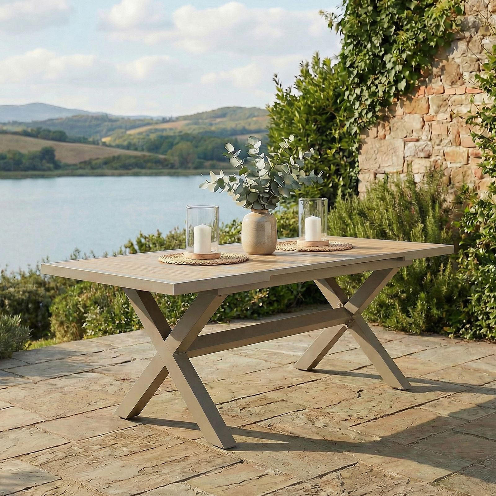 GARTENTISCH LAGOA - Naturfarben, Metall (80/180/75cm) - IDIMEX